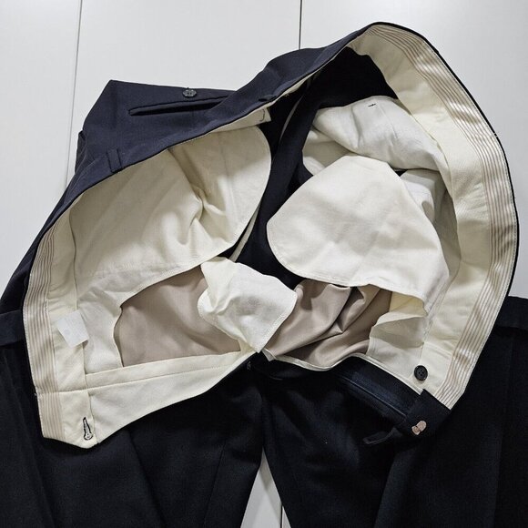 Ballin Pants Mens 40 (42) x 31 Black Zip Fly Wool Pockets Classic Trousers VTG - Picture 13 of 16